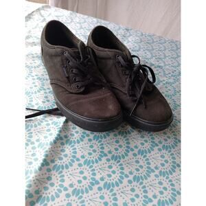 Vans Off The Wall Original Black Canvas Sole Low Top Skate Shoes Women's 7